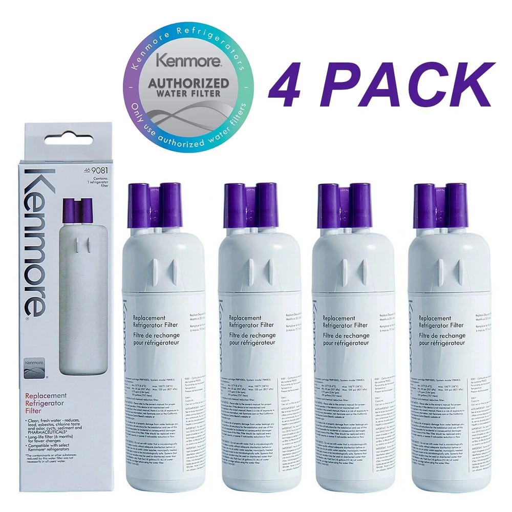 4 Pack Kenmore 9081 469081 46-9930 Replacement Refrigerator Ice Water Filter