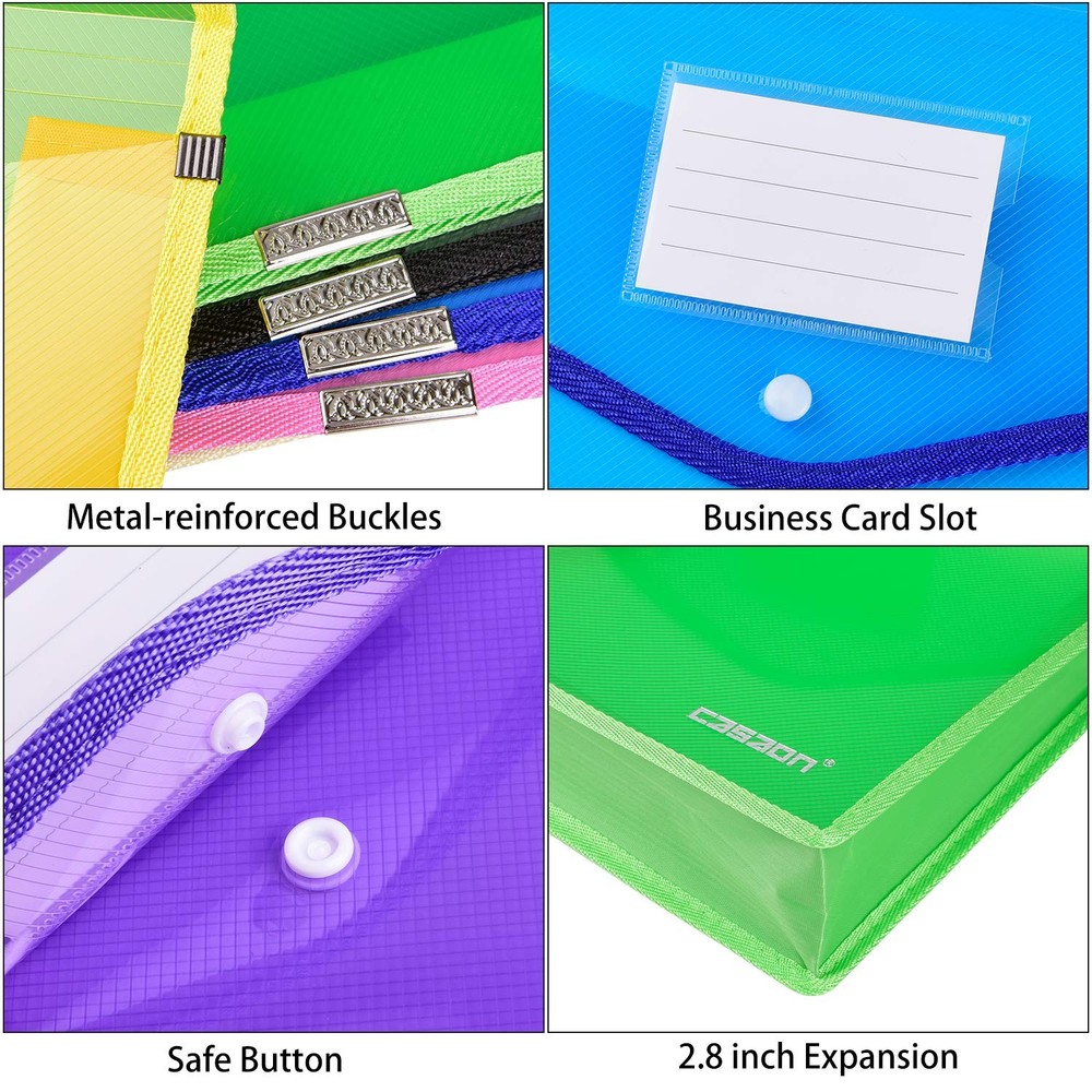 7 Pack B4 Plastic File Folders Waterproof Transparent Expandable File Folder ...