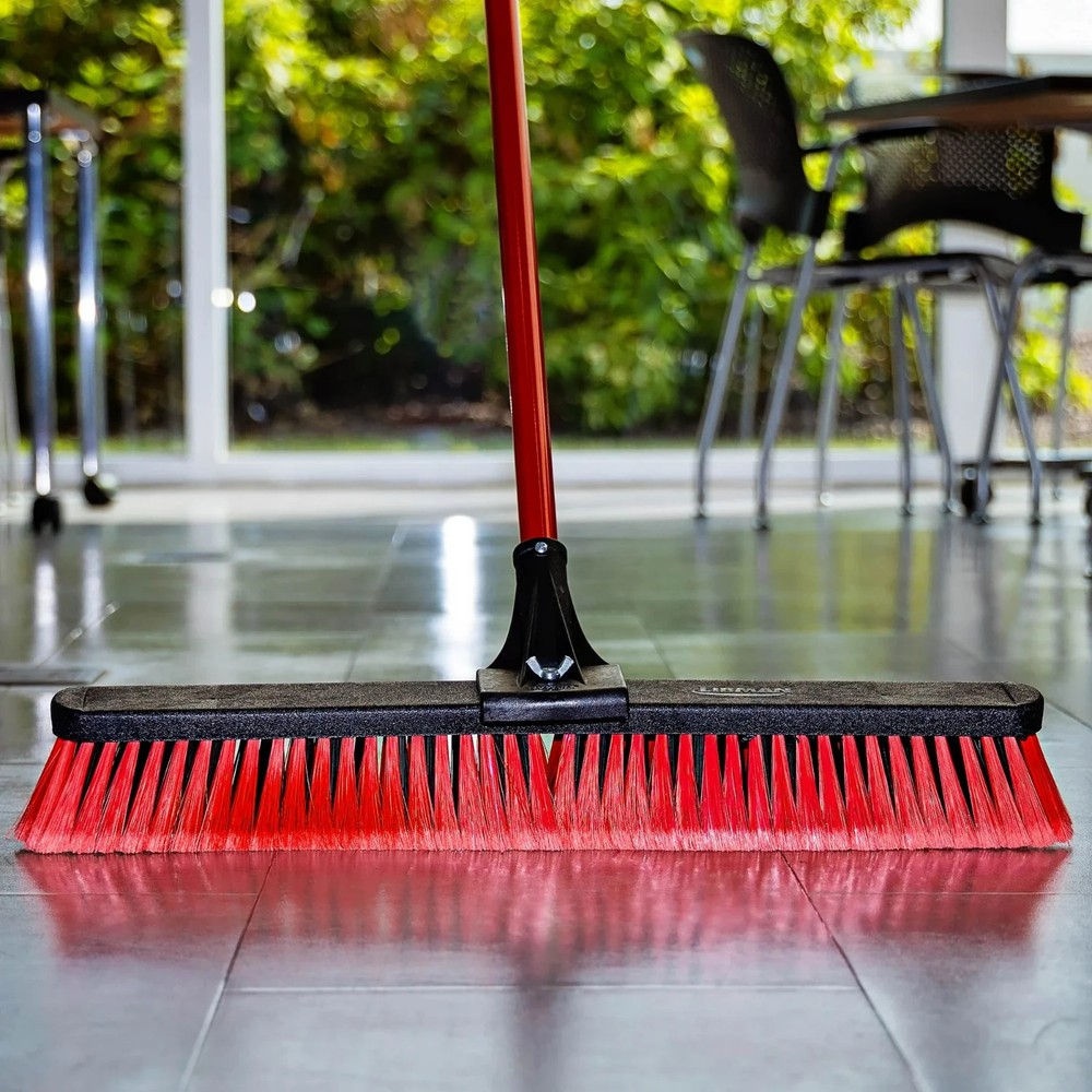 24-Inch Multi-Surface Heavy Duty Push Broom with Steel Handle
