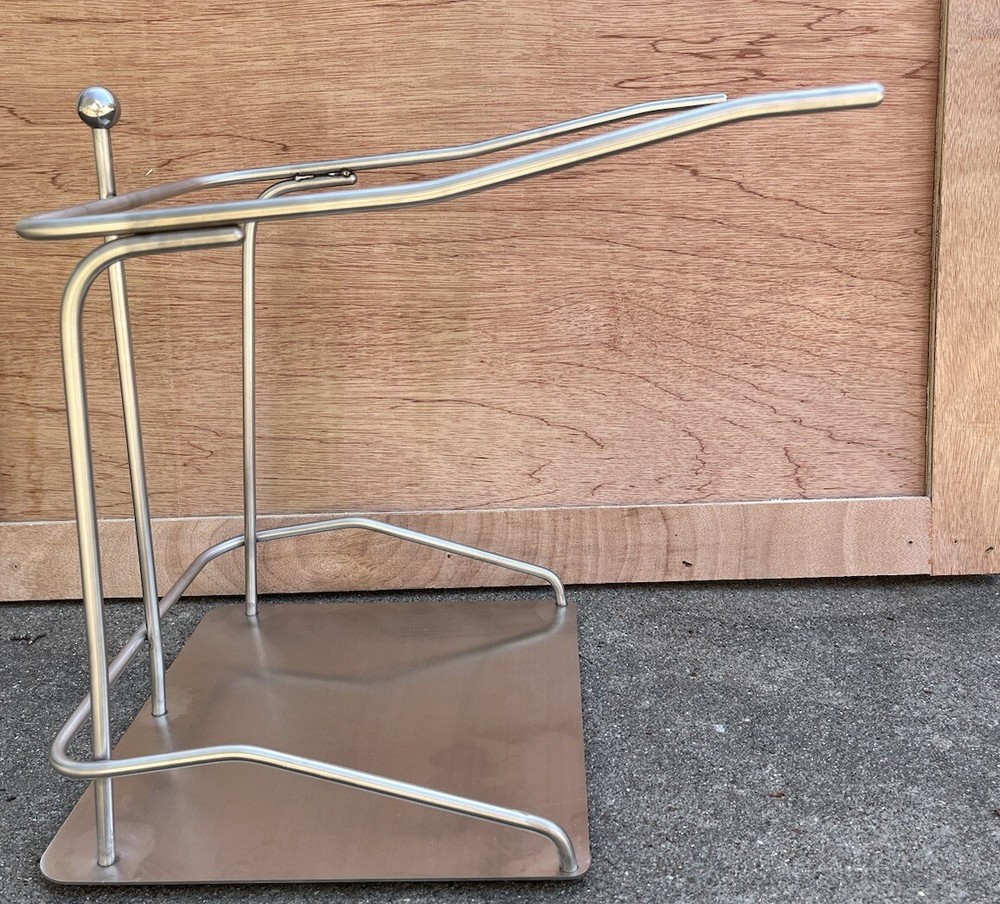 Stainless steel store check-out plastic bag station