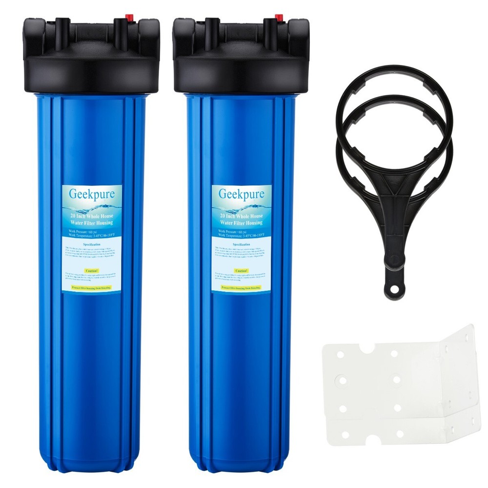 2 Packs 20-Inch Heavy Duty Big Whole House Water Filter Housing - 1" Port