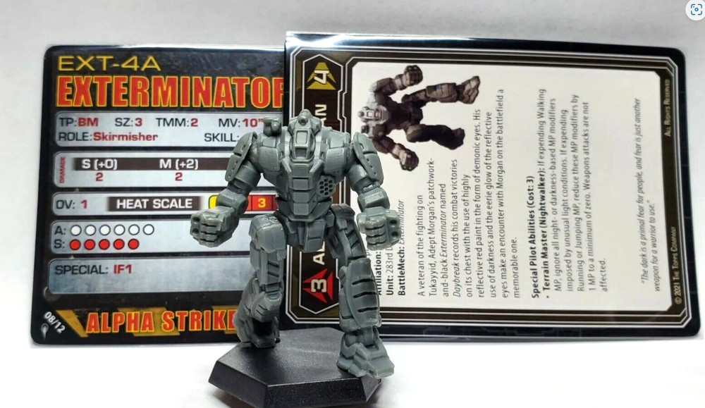 Battletech Exterminator Mech + Pilot Cards Alpha Strike Comstar Command Catalyst