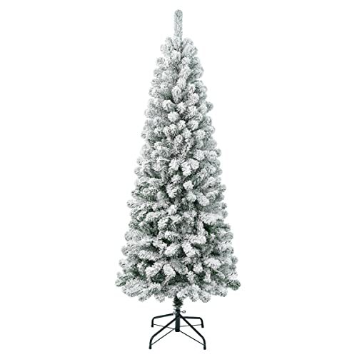 NATIONAL TREE FIRST TRADITIONS ACACIA FLOCKED TREE, MEDIUM, 6 FT - WHITE