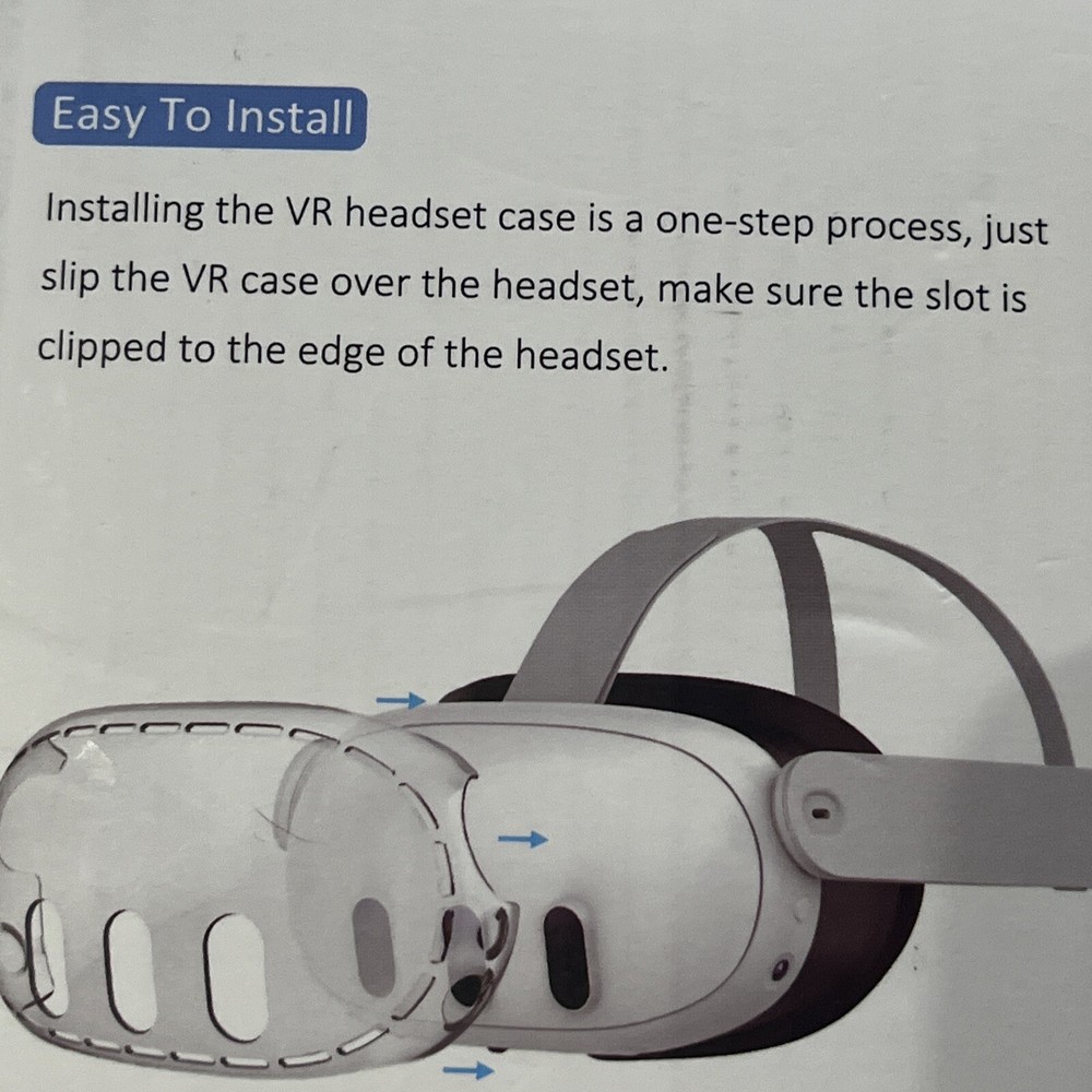For Meta Quest 3 VR Helmet Protective Cover Clear PC Case Protector Dustproof