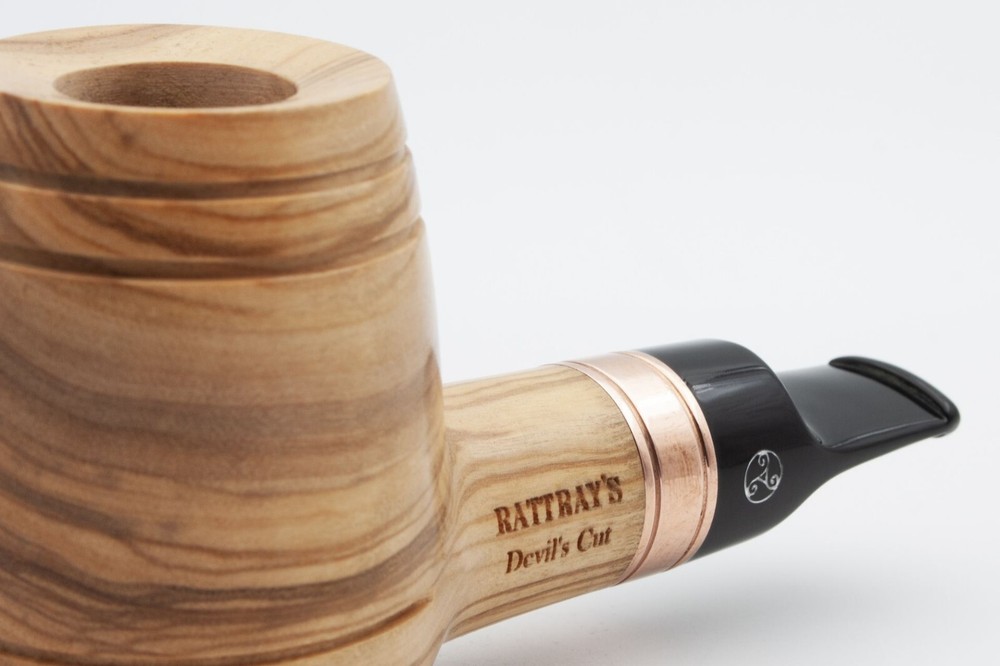 NEW! RATTRAY'S DEVIL'S CUT OLIVE WOOD 9MM PIPE incl. Adapter / SMOOTH