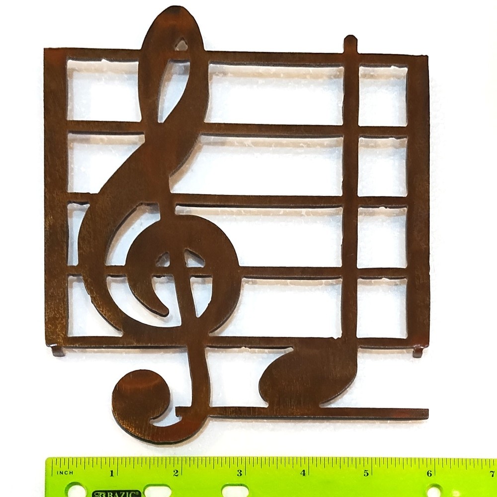 6" Musical Note Rustic Metal Wall Hanging