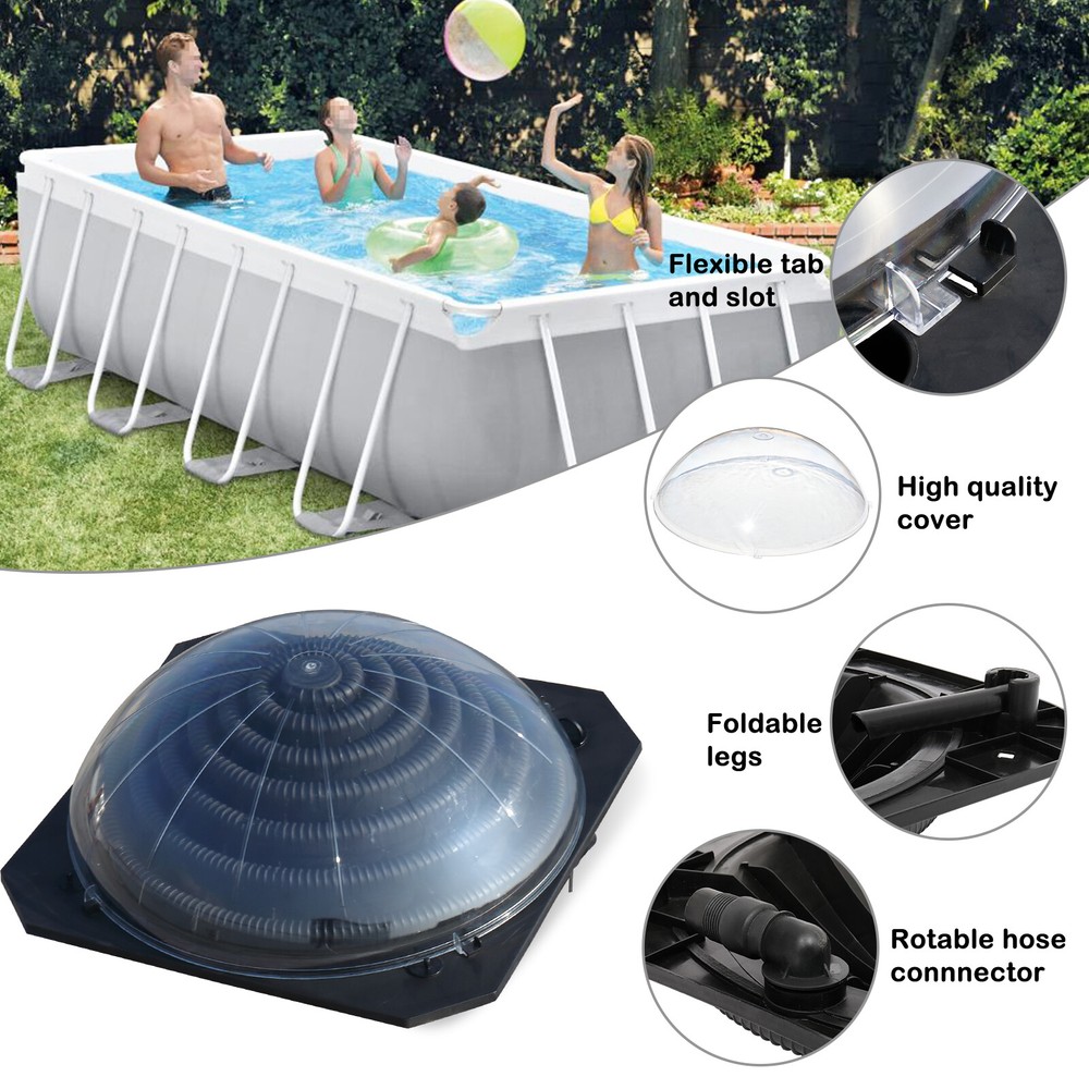 Solar Pool Heater Above Ground Domed Solar Powered Swimming Pool Space Saving US
