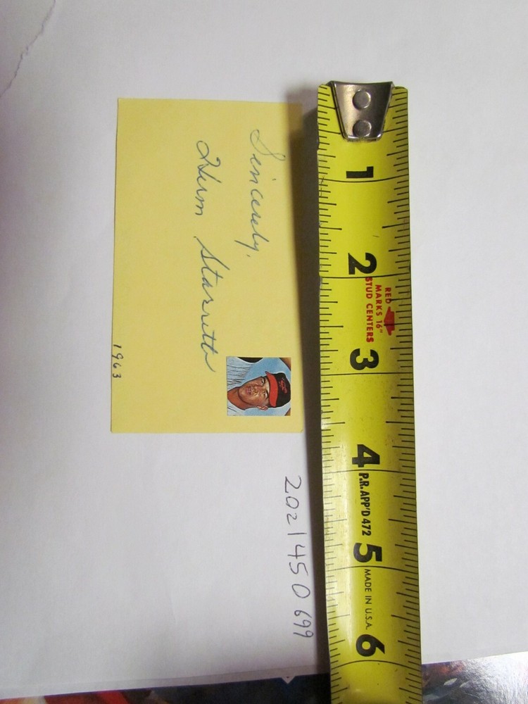 Herm Starrette Signed Autographed Cut JSA Auction Certified