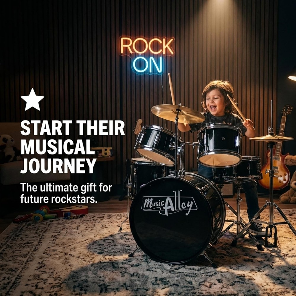 Children's Drum Set with Sticks - 3 Piece