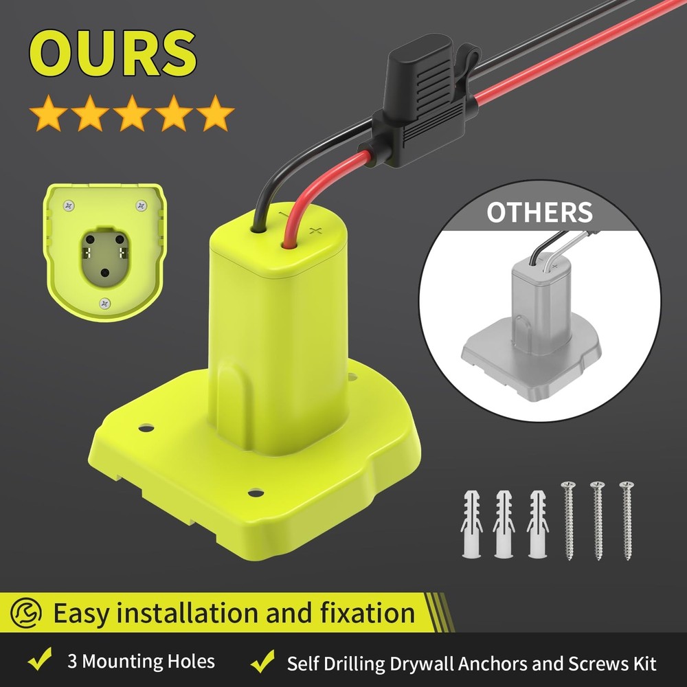 Adapter Compatible with Ryobi 18V Battery Conversion Kit Including Fuses ,2 Pack