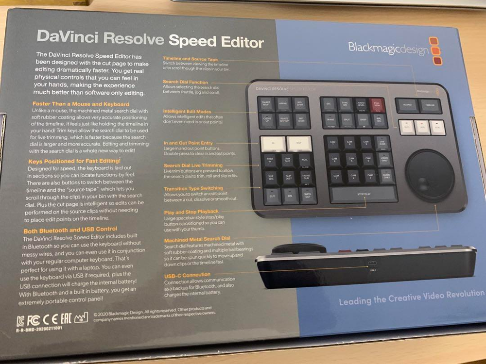 Blackmagic Design DaVinci Resolve Speed Editor Blackmagic Design Mint