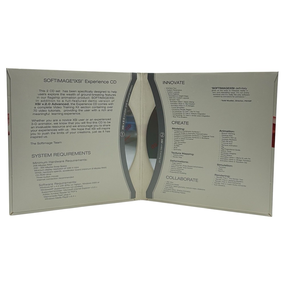Avid Softimage XSI 2.0 Experience Software Demo & Video Training CD-ROM Set