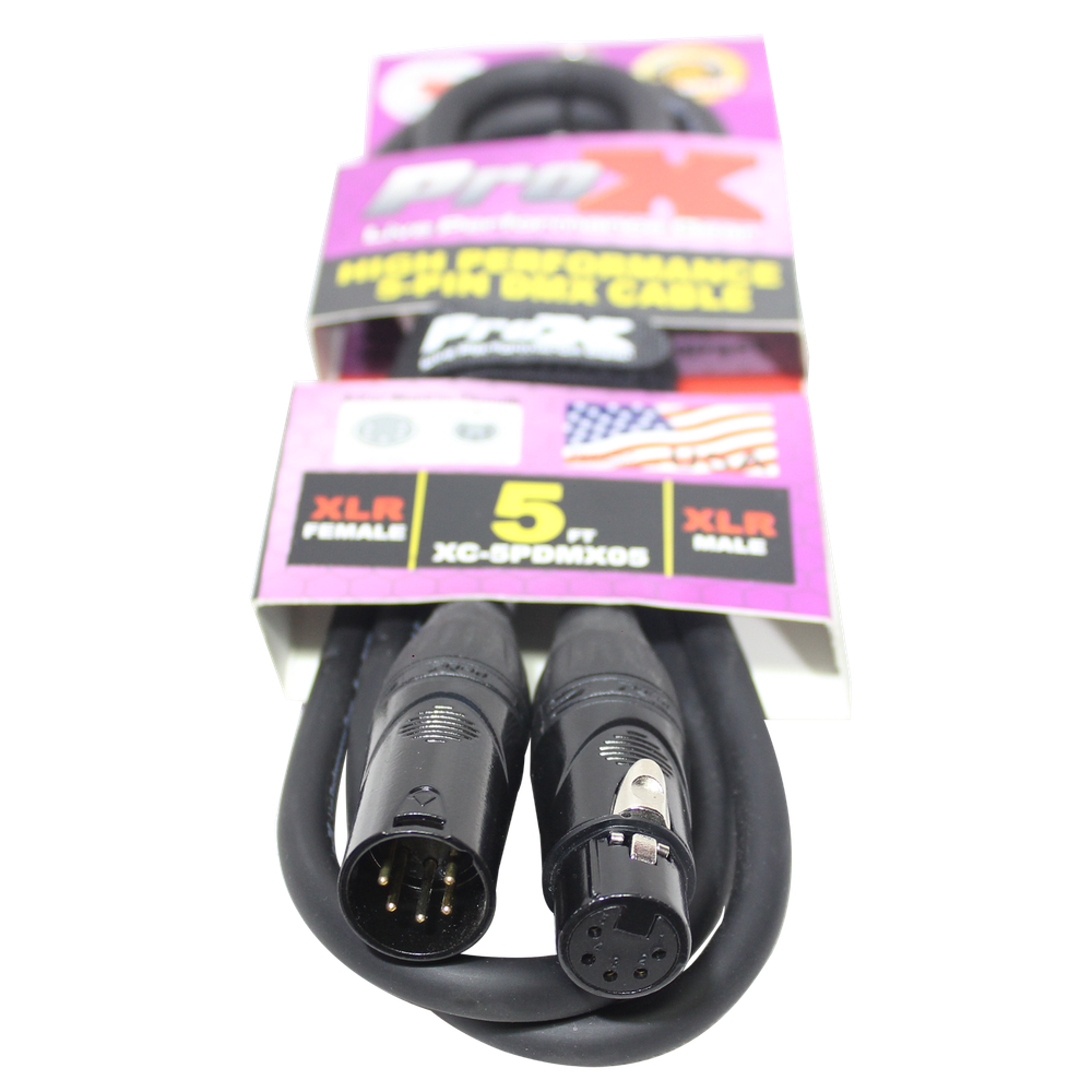 20 ProX 5 Pin High Performance Data Lighting DMX Cable 5FT