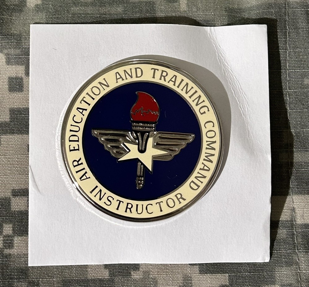 US Air Force Air Education & Training Command Instructor Metal Pin Badge