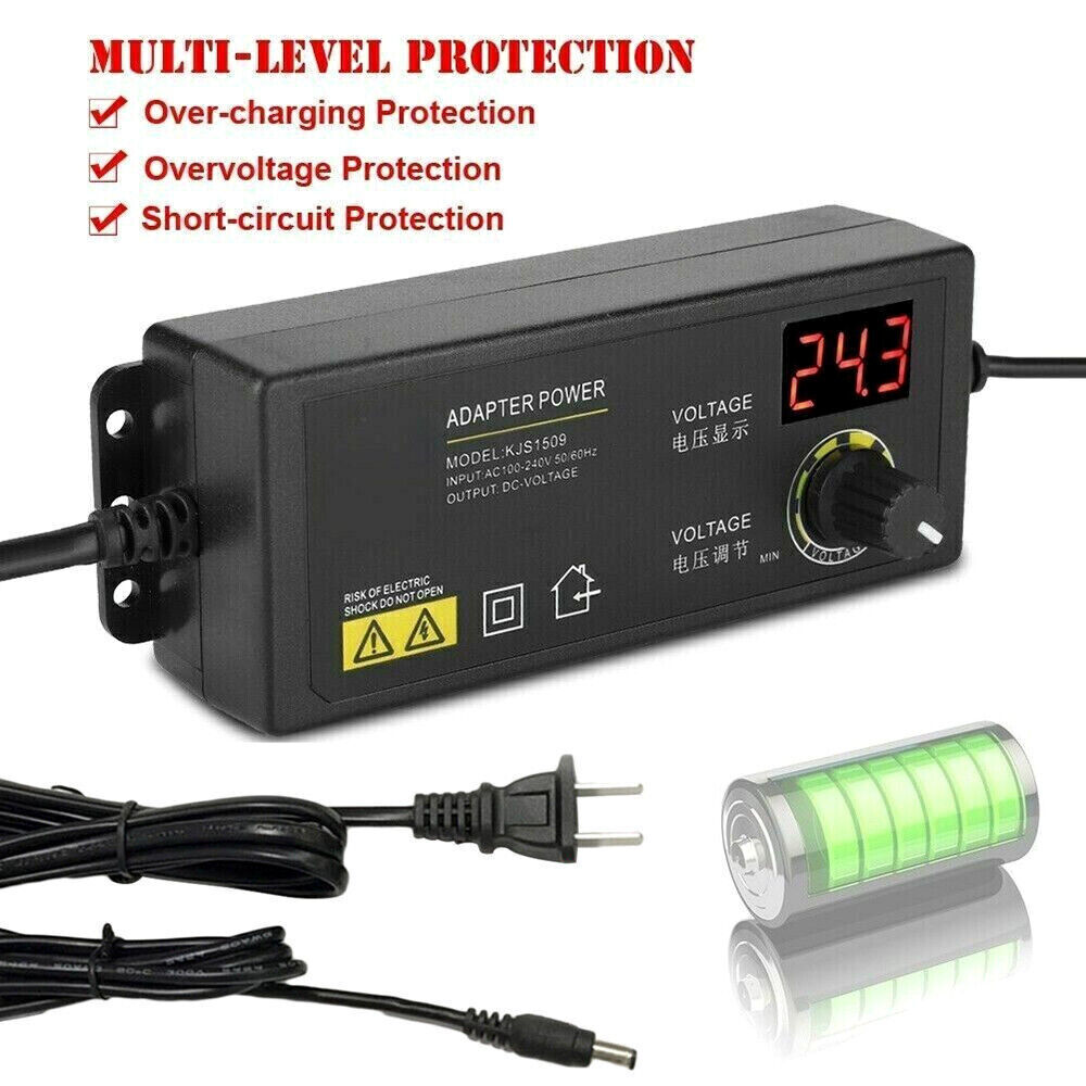 Adjustable AC/DC Power Supply Adapter Charger Variable Voltage 3V-24V UniversalB