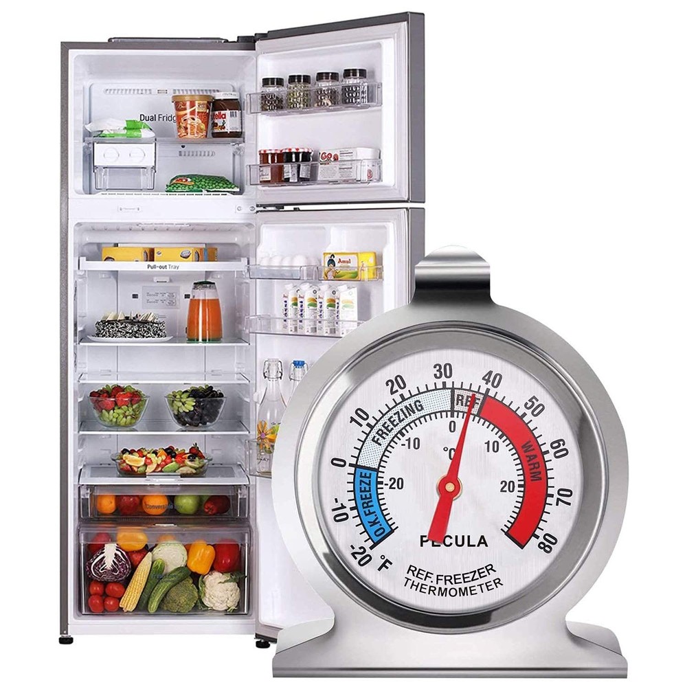 2 Pack Refrigerator Freezer Thermometer Large Dial Analog Thermometer for Fridge