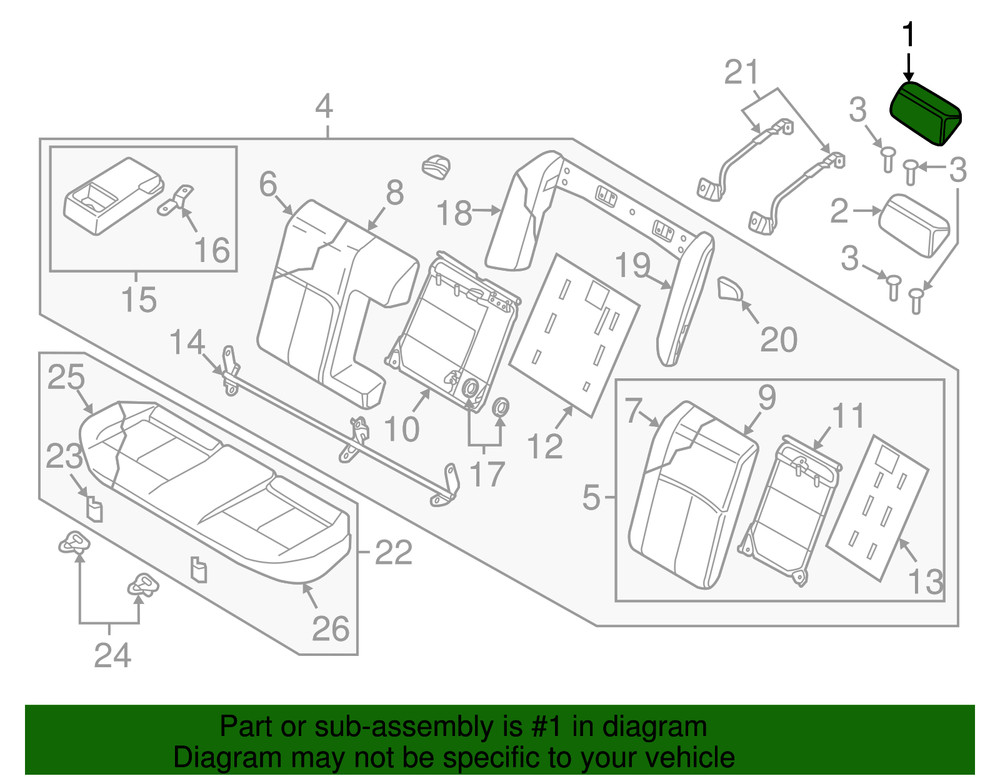 Genuine Nissan Headrest Outer 86430-4RC0A