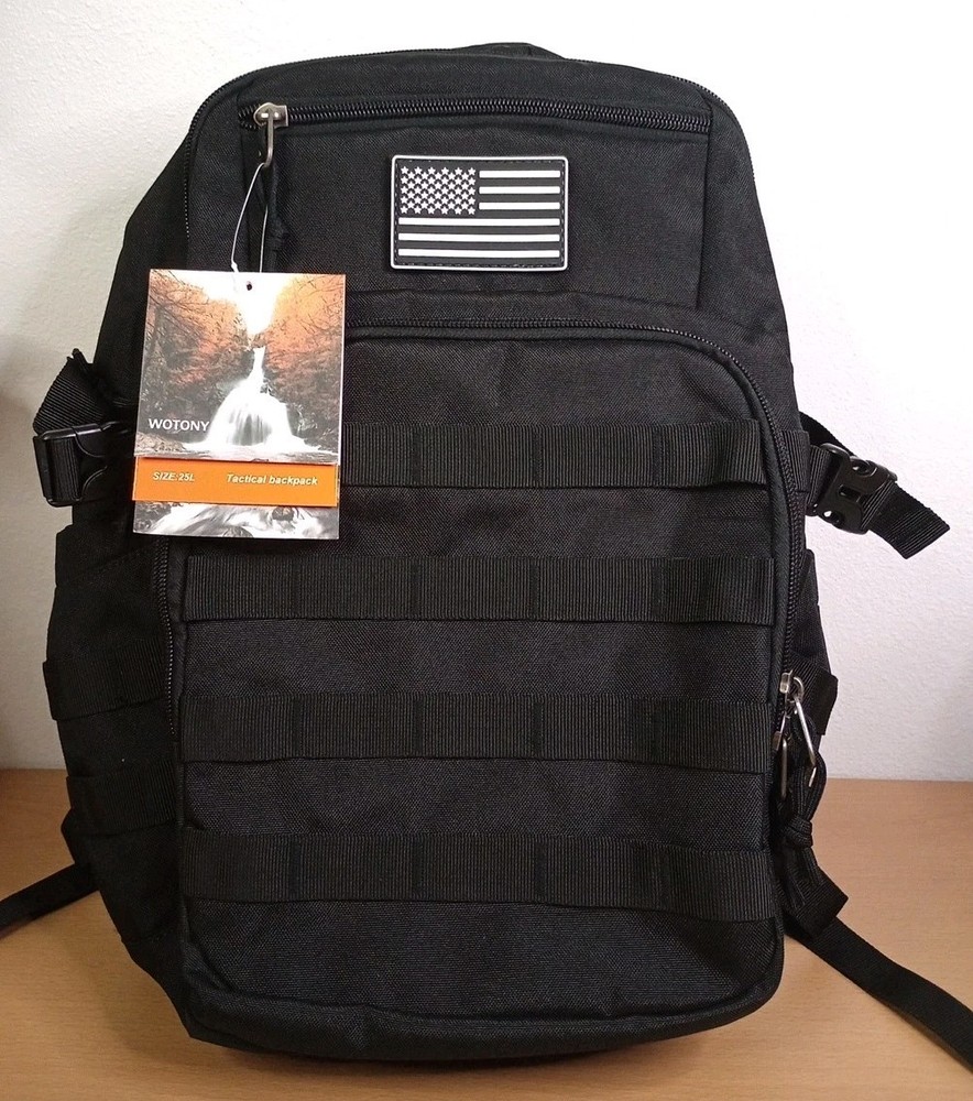 Wotony Military Tactical Backpack (Black 25L)