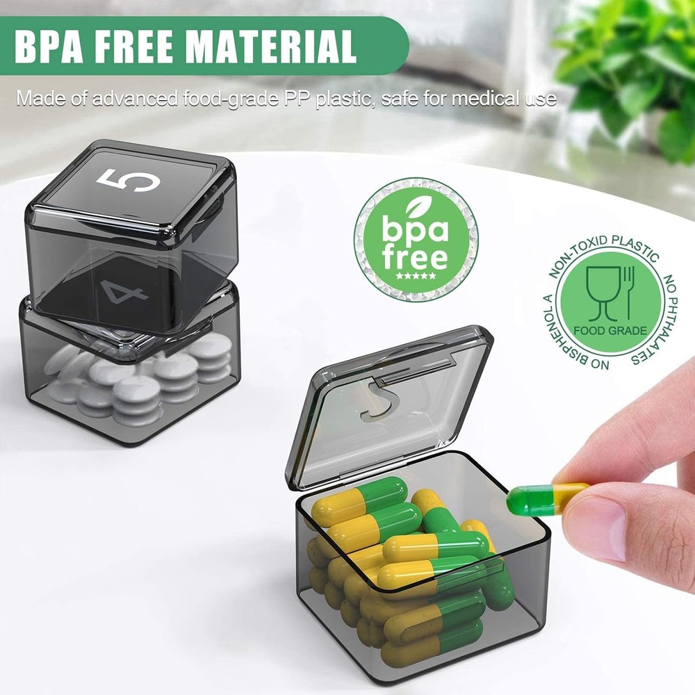 Monthly Pill Organizer Once a Day - 30 Box - Squeeze Black