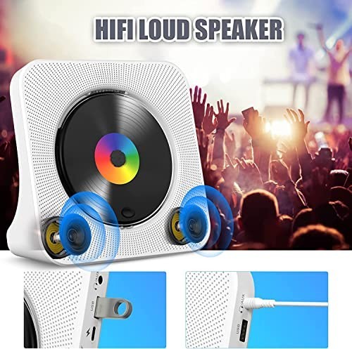Gueray CD Player Portable Bluetooth Desktop CD Player for Home with Timer
