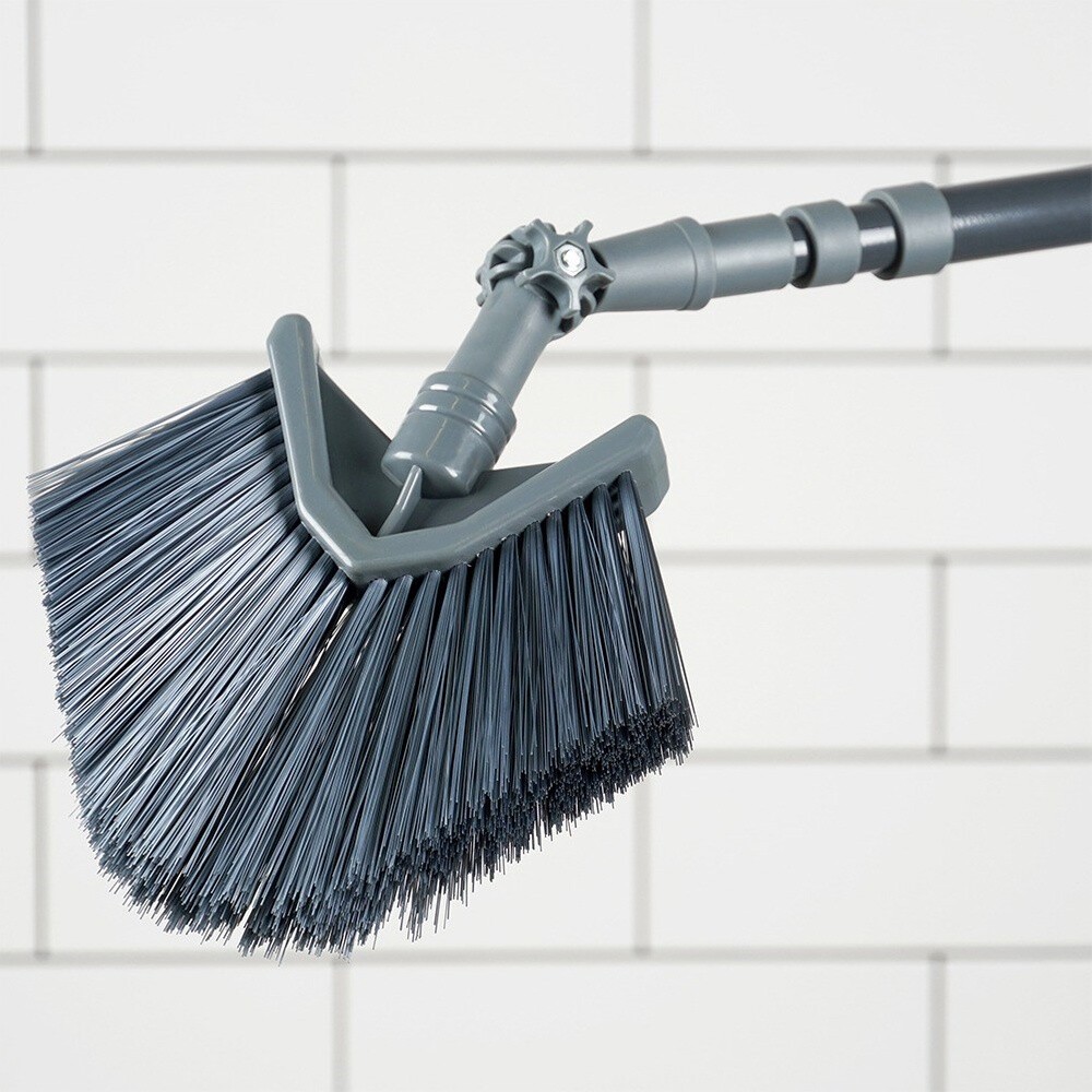 Telescopic dust brush, telescopic broom, cobweb cleaning, triangular, 140-327 cm