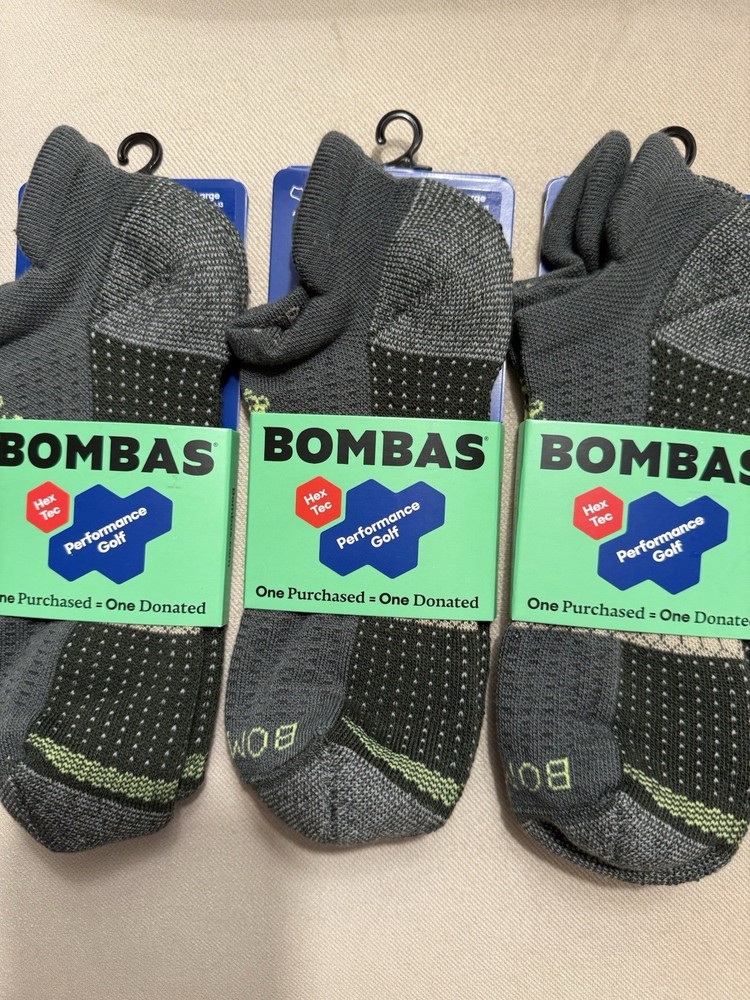 BOMBAS Performance Golf Socks Size L NEW 3 Pairs