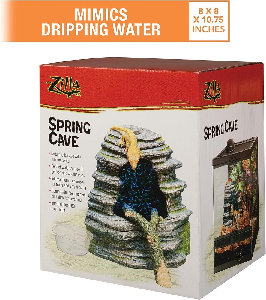 Spring Cave Décor with Blue LED, Rain Chamber, One Size, ECOM