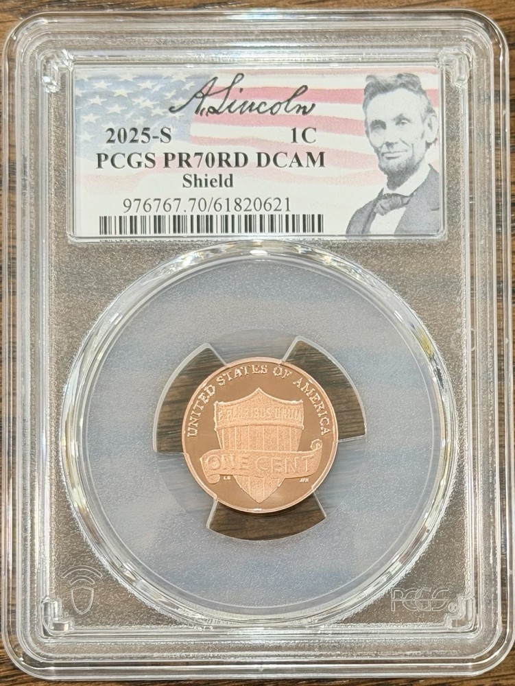 2025 S Proof Lincoln Shield Cent PCGS PR70DCAM