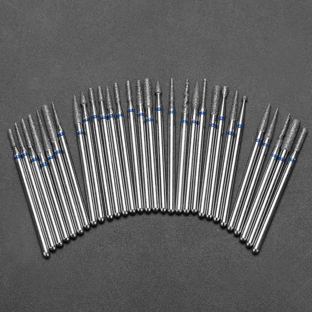 Nail Drill Bits - 3/32“ Carbide Cuticle Bits with Case for Most Manicure Mach...