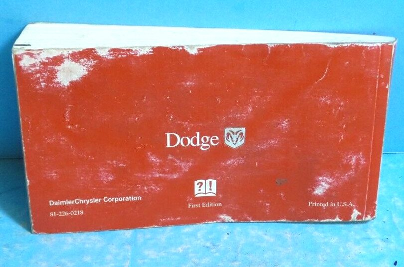 02 2002 Dodge Caravan owners manual