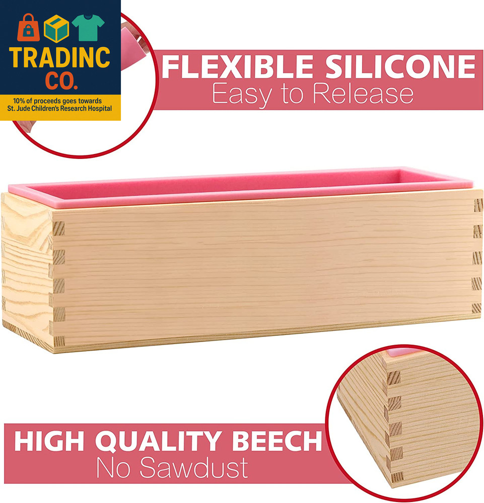 Rectangular Soap Mold Kit with Cutter- 42Oz Flexible Silicone Loaf Soap Mold wit