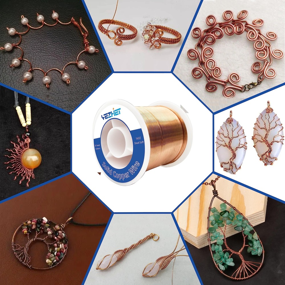 99.9% Solid Bare Copper Wire(20 Gauge, 330Ft), Dead Soft, 1 Pound Spool