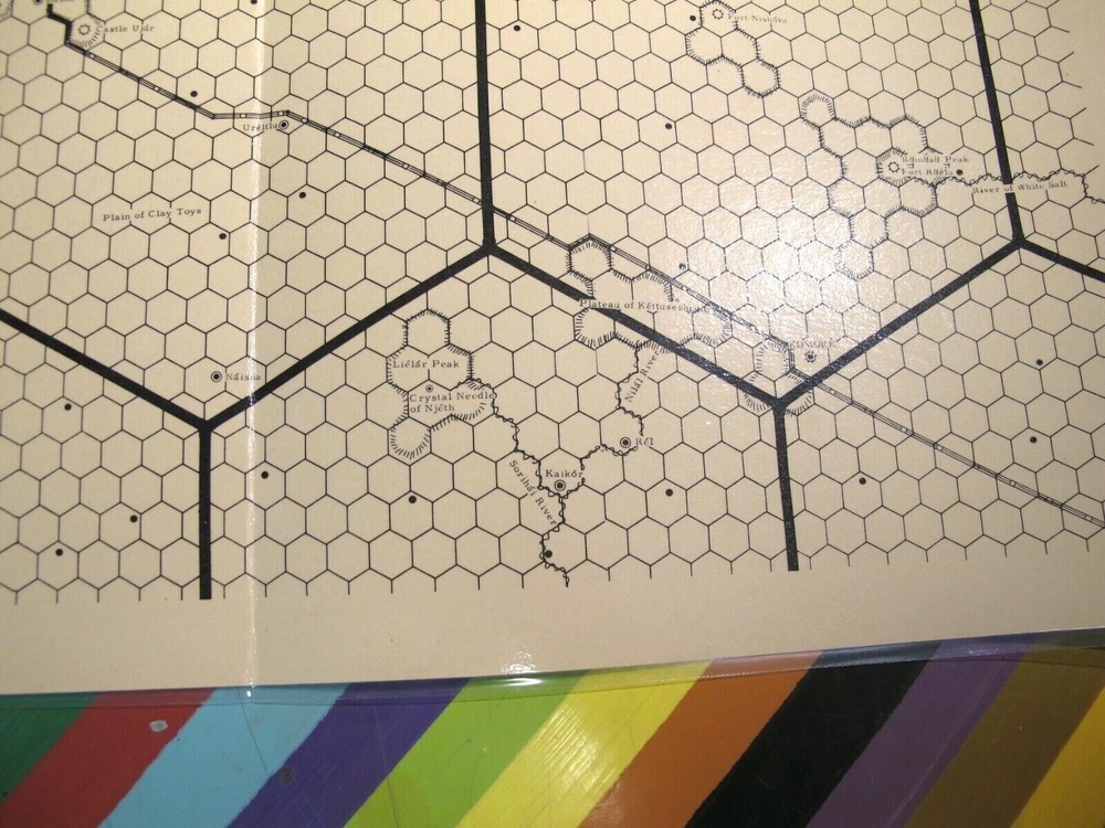vtg RPG Dungeons Dragons D&D Judges Guild Unnamed Hex Map laminated v3