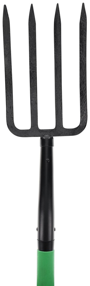 Short Handle Digging Fork with Heavy Duty Carbon Steel Construction, Ergonomi...