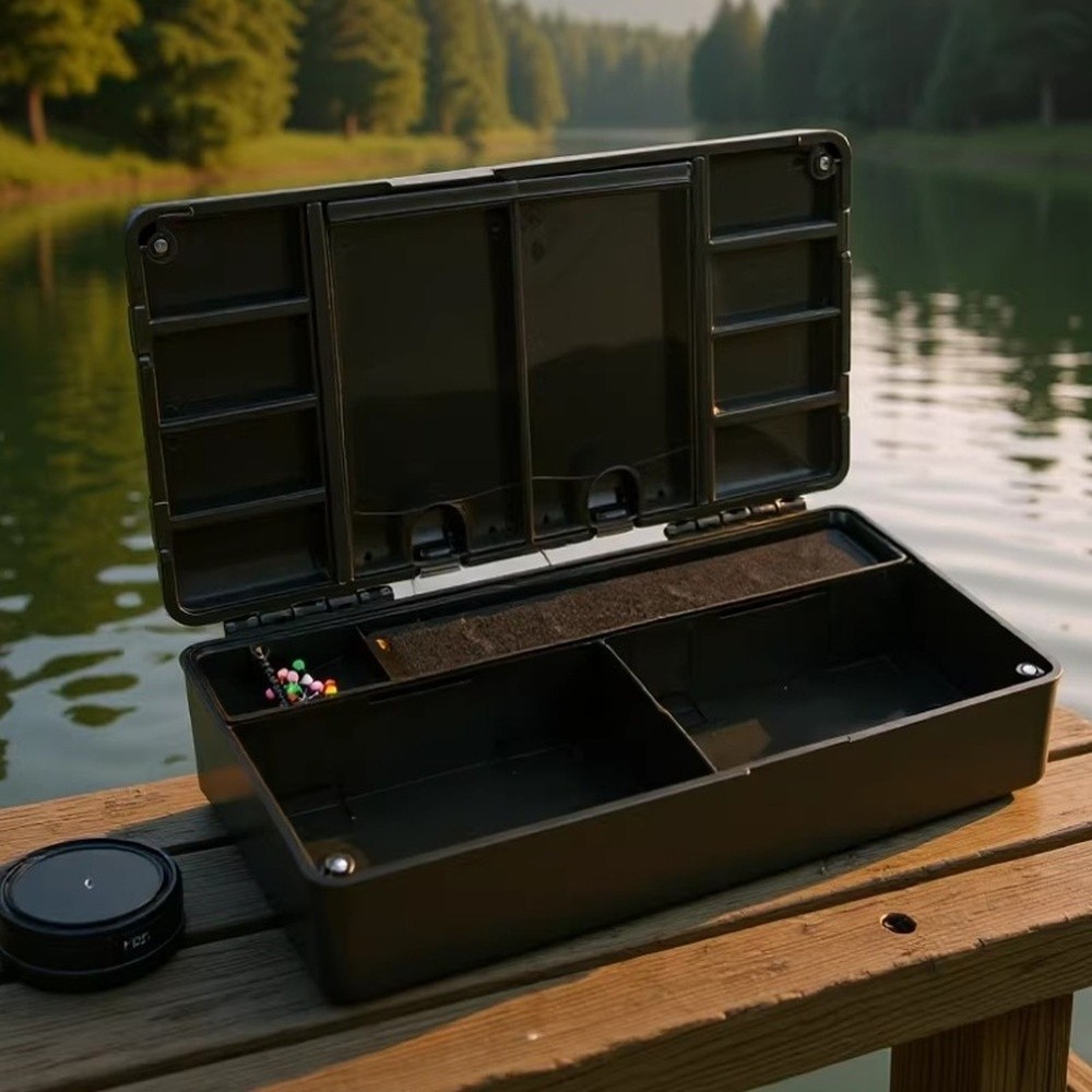 Compact Storage Fishing Tackle Box Carp Rig Organizer Multiple Compartments
