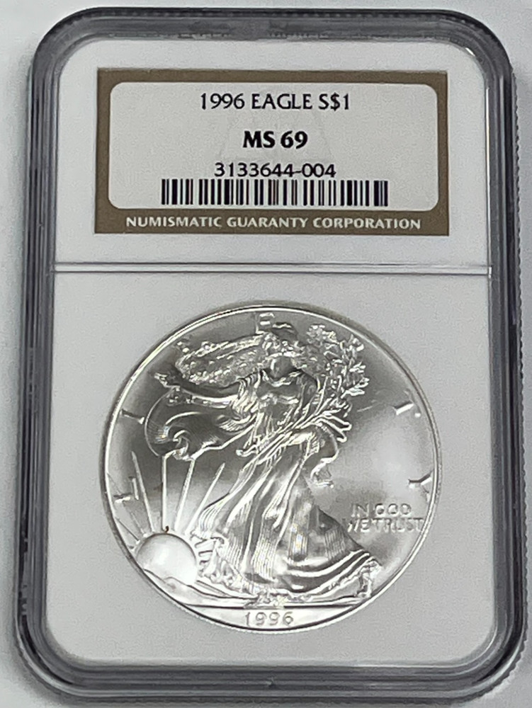 1996 1 oz American Silver Eagle NGC MS 69