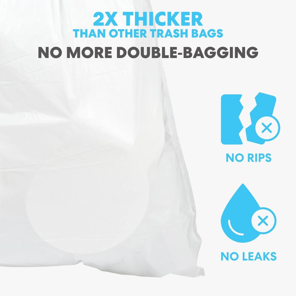 Simpli-Magic 8 Gallon Drawstring Tall Kitchen Trash Bags 120 Pack