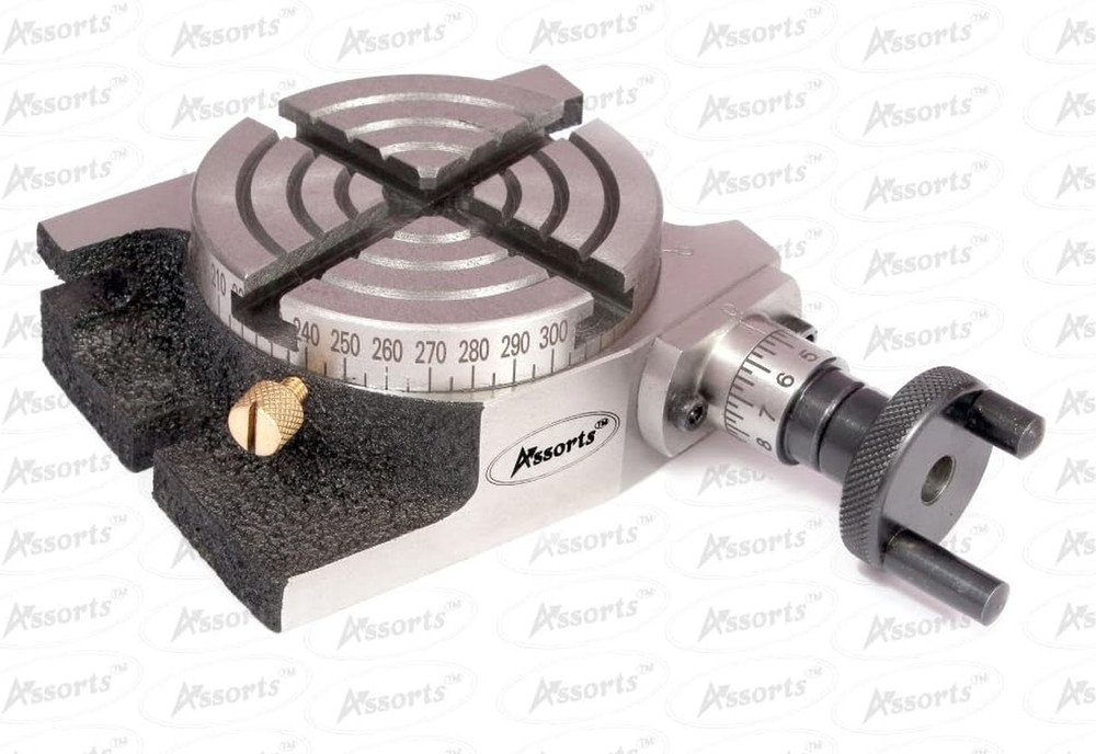 Rotary Table 3" Inch - 75Mm Horizontal & Vertical Model- Milling Machine 4 Slots