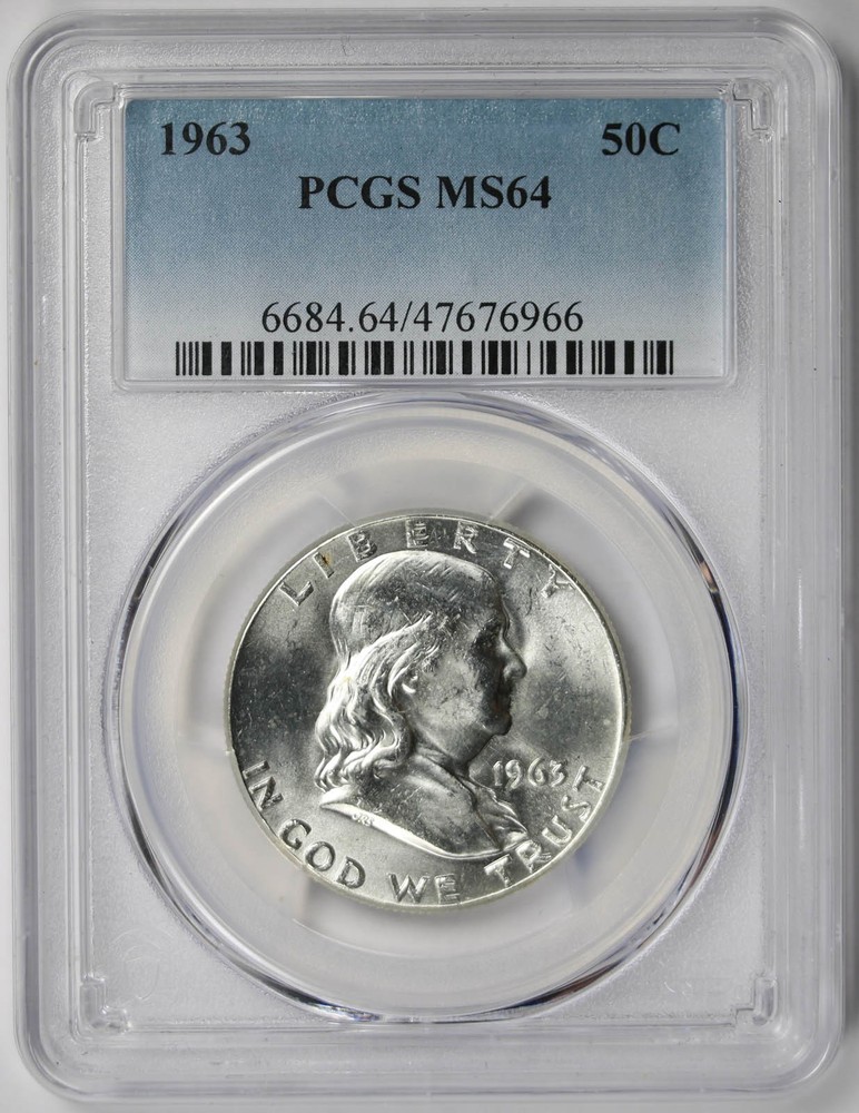 1963 Franklin Half Dollar 50C MS 64 PCGS