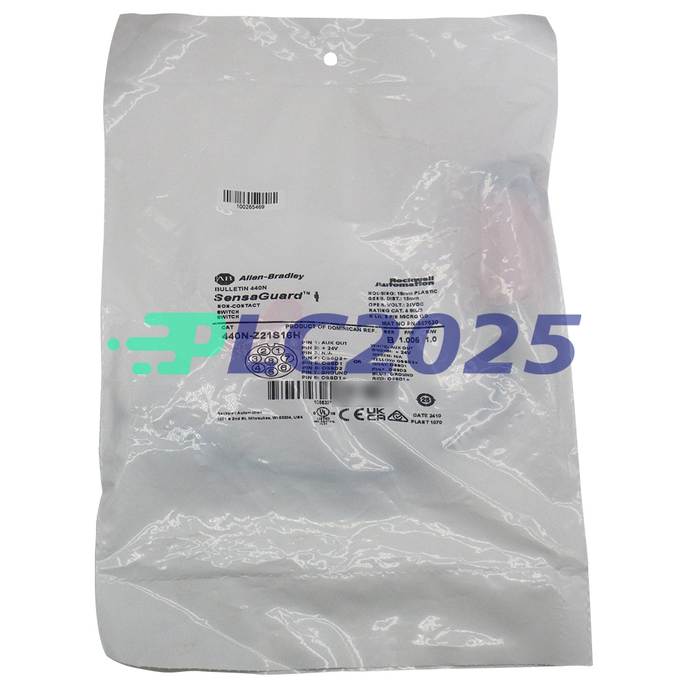 NEW  Allen Bradley 440N-Z21S16H Non Contact Switch,SensaGuard 8 Pin 18mm Target
