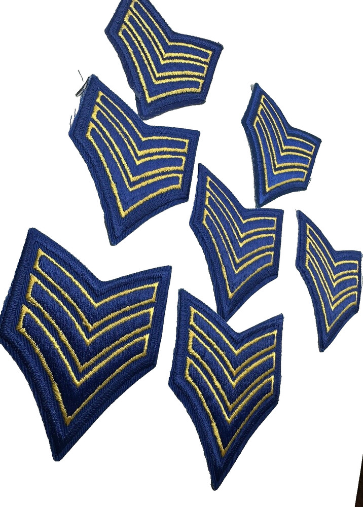 sergeant rank patch 3.5" tall chevron police patch 3 stripe Sergeant stripes 7