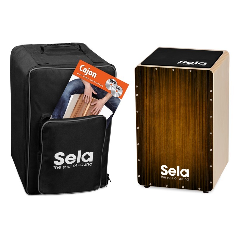 Sela Varios Cajon Bundle with Bag, Pad Brown