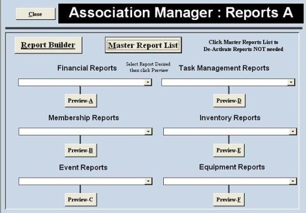 Association / Club full member management application , uses Microsoft Access
