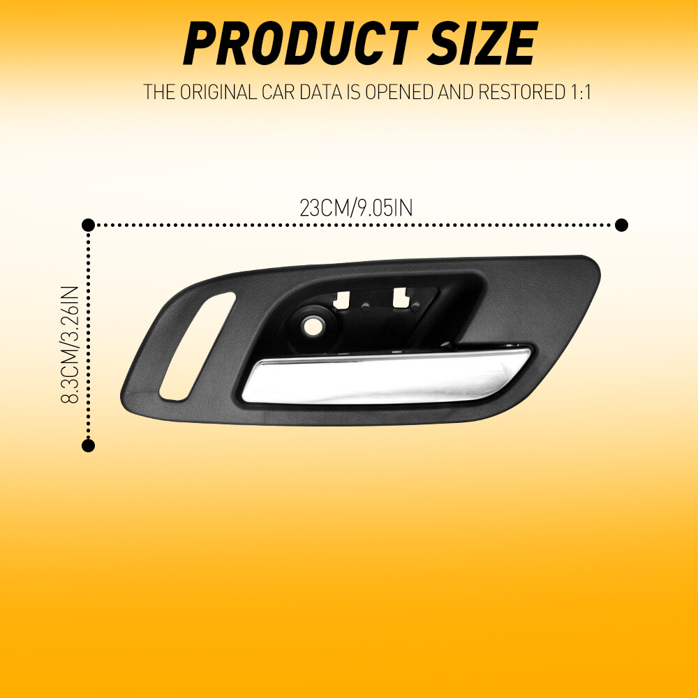 Inner Interior Inside Door Handle Black Chrome Lever Front Left Right Set of 2