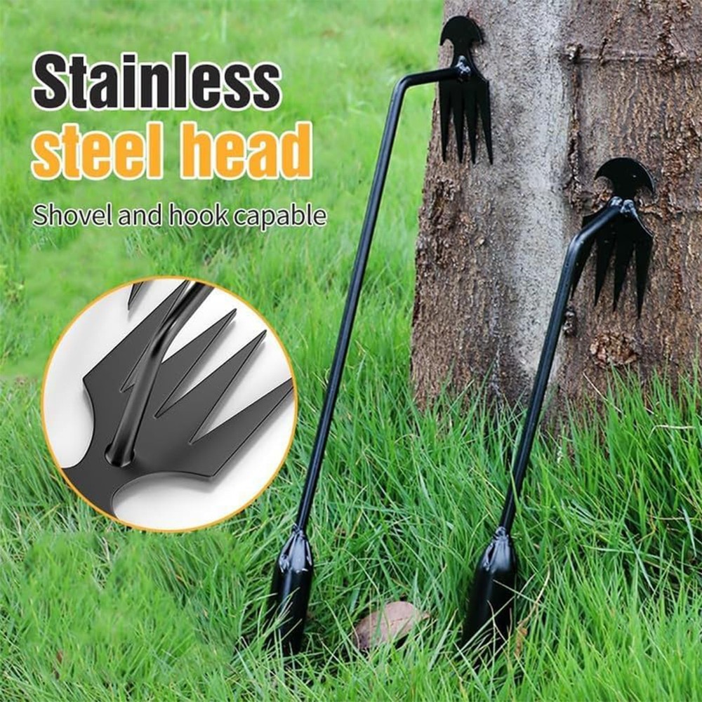Weed Puller Tool, Uprooting Weeding Tool,4 Teeth Weeding Artifact Uprooting W...