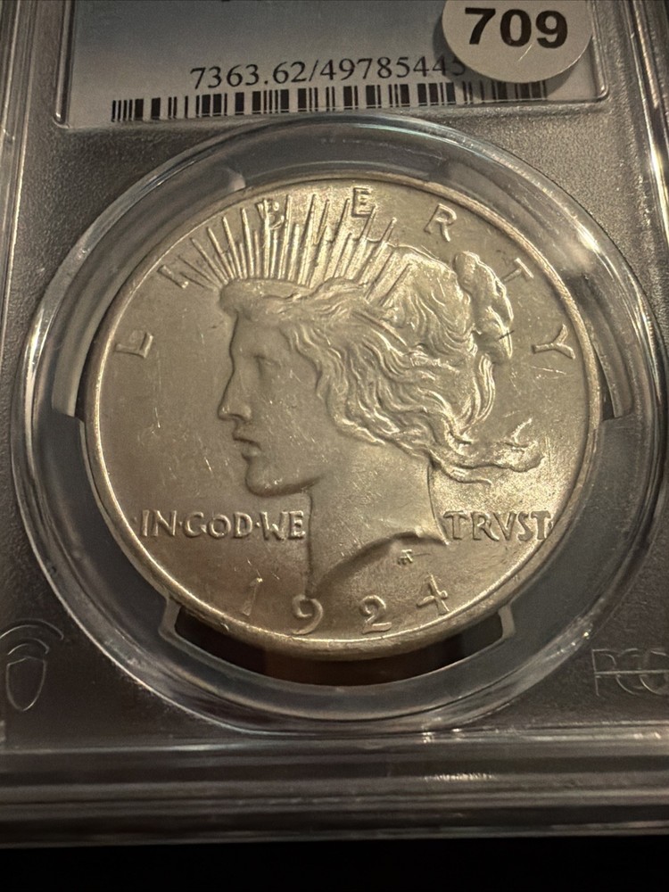 1924 $1 Peace Silver Dollar PCGS MS62