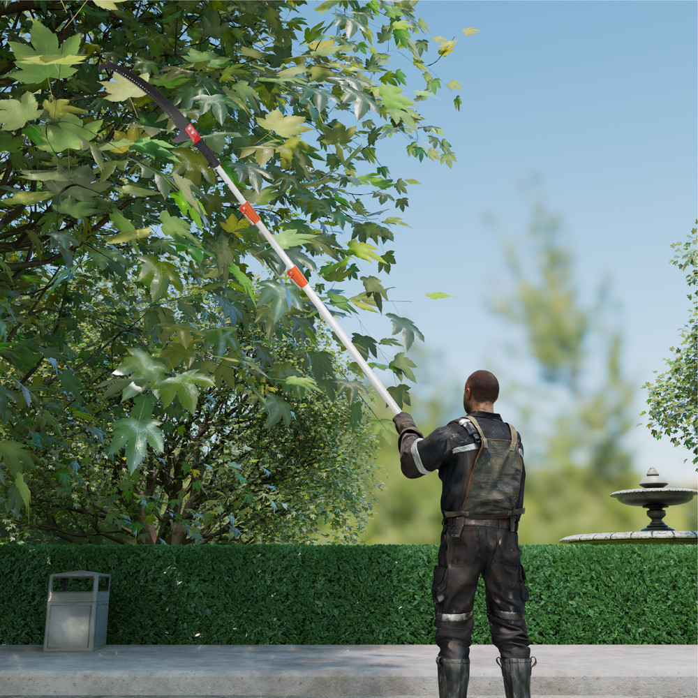 12FT Manual Pole Saw, Extendable Tree Trimmer Telescoping Branch Pruner