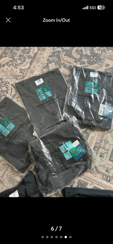Adar Uniforms Medical Scrub Sets Black Solid Pattern Sizes M, L