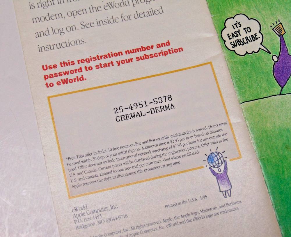 MAC Computer Apple eWORLD Community 1995 Retro Vintage Computing Brochure