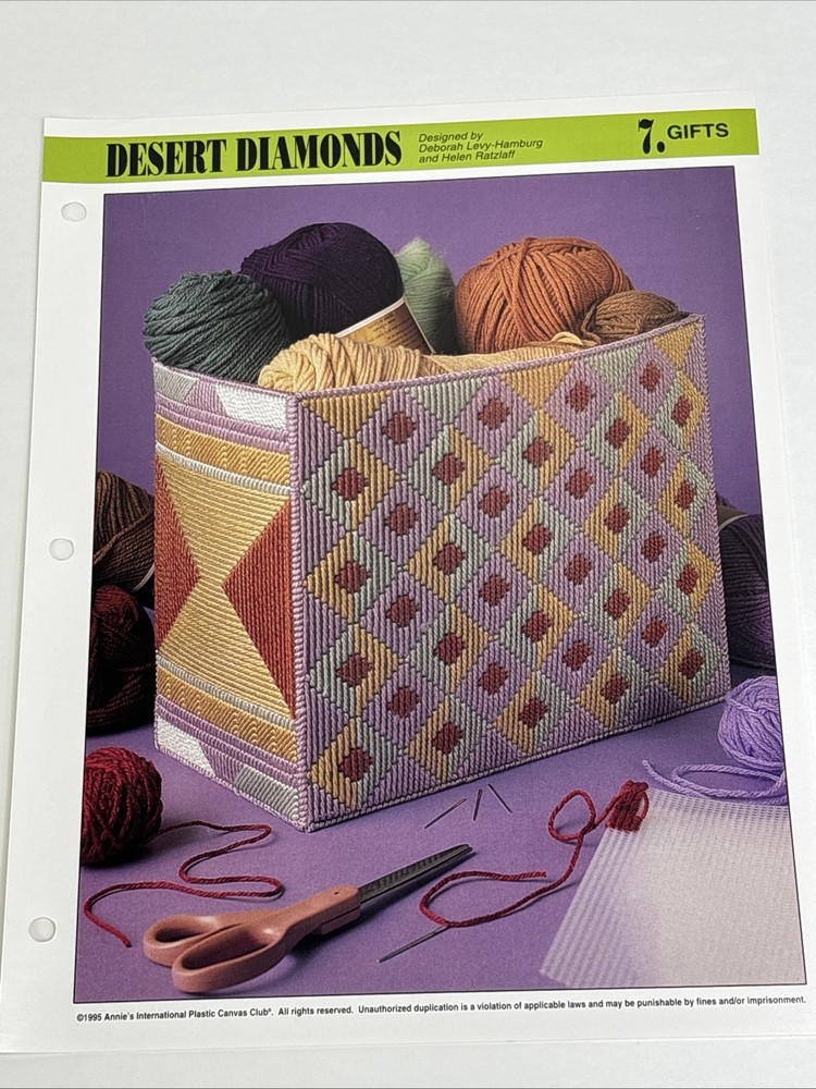 Desert Diamonds Box Annie's Attic Plastic Canvas Pattern Page